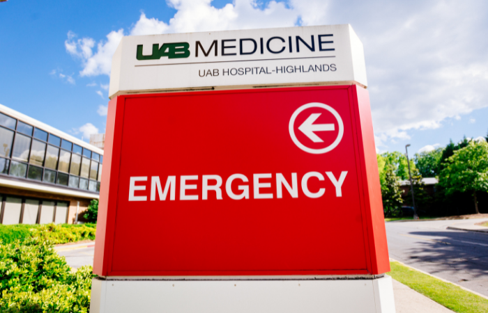 UAB Medicine, UAB Hospital - Highlands Emergency sign