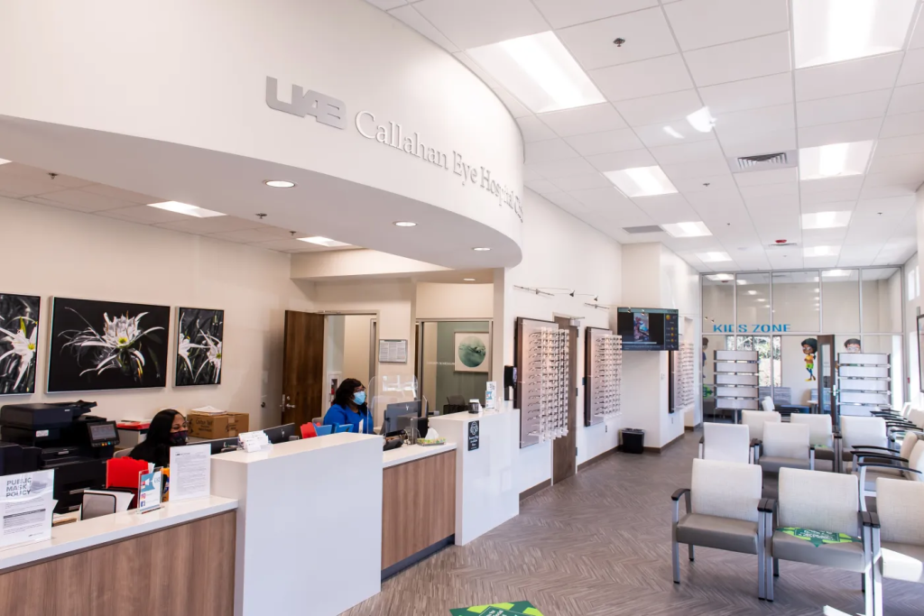 The interior of UAB Callahan’s clinic in Trussville. Photo via UAB Callahan Eye Hospital