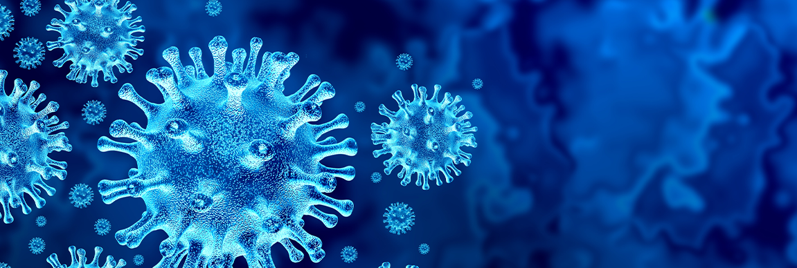UAB For Medical Professionals Website Banner Images of Virus in Blue