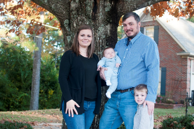 Jeremy Pritchett with wife and children