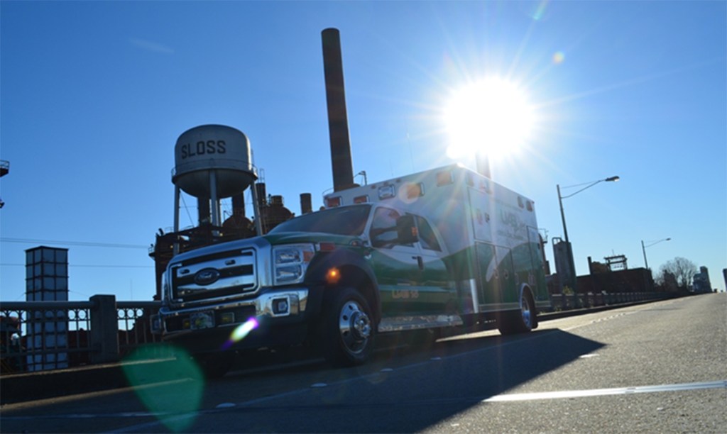 UAB15 at Birmingham’s Sloss Furnace, now a national landmark of the iron industry that gave rise to the city. This is CCT’s first bio-friendly ambulance capable of running off of bio-diesel.