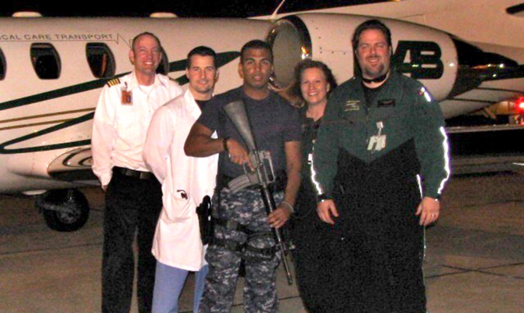 In Guantanamo Bay to transport a patient home following the 2010 Haiti earthquake. The jet was the first U.S. aircraft to fly a new route over Cuba getting the patient back to the U.S. 30 minutes sooner.