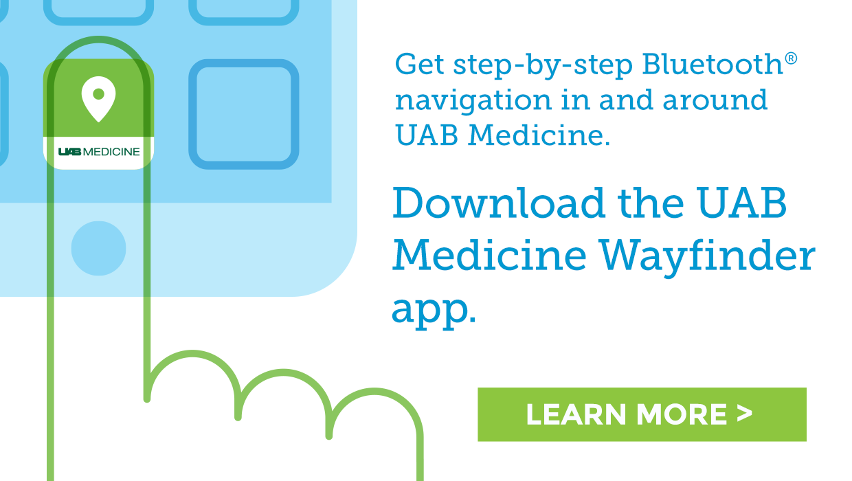 Download the UAB Medicine Wayfinder app.