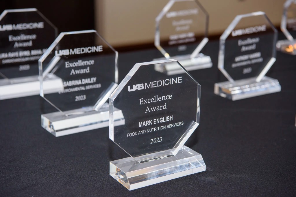 Table displaying UAB Medicine Excellence Awards