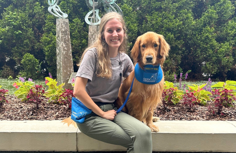 Toppy, 'topgun', Facility dog at UAB Spain Rehabilitation Center and Emily
