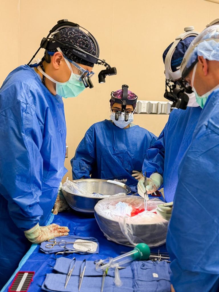 UAB Surgeons photographed during the first adult living-liver donor transplant in Alabama