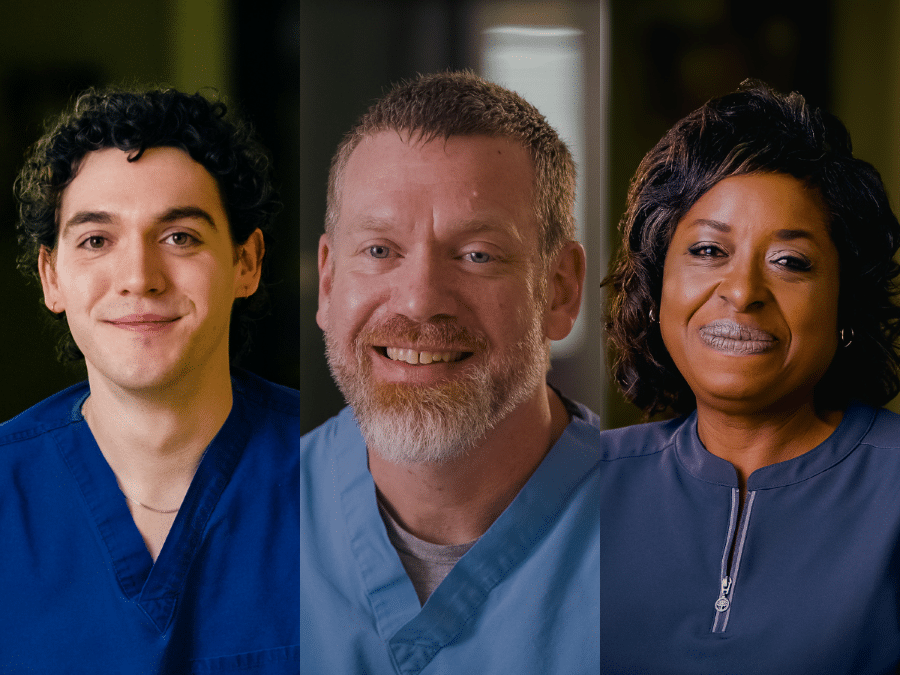 Reese Cameron, RN, BSN; Jeff Richey, PA-C; and Felicia Sanders, COTA/L.