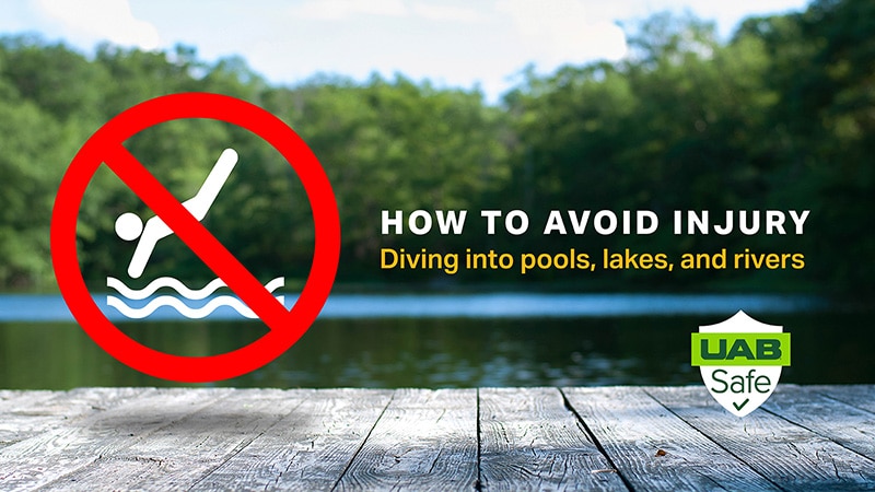 How to avoid injury; diving into pools, lakes, and rivers