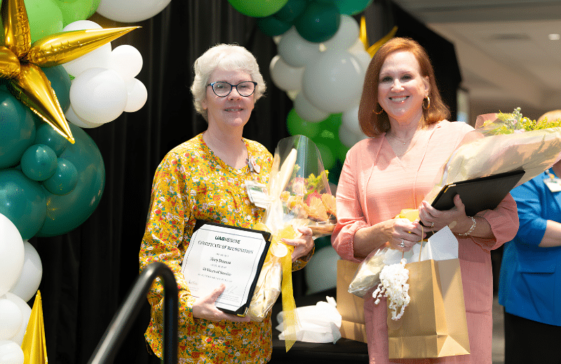 Mary Duncan receiving 45-year Service Award