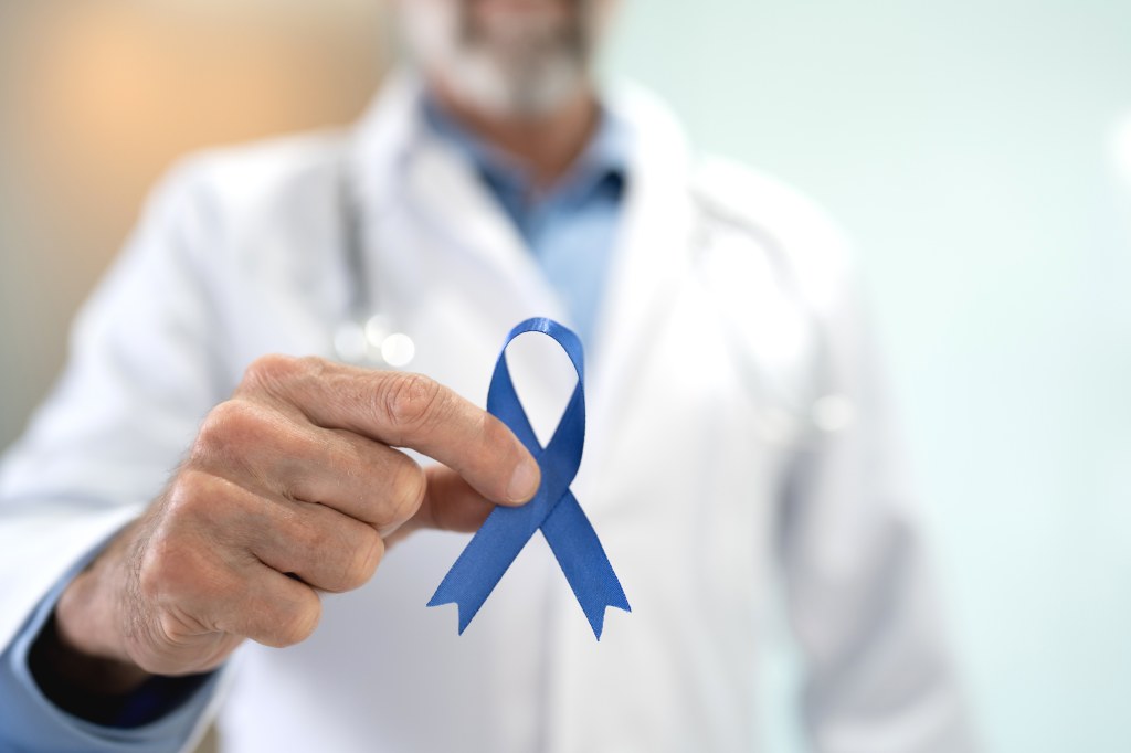 Prostate cancer awareness blue ribbon for men's health